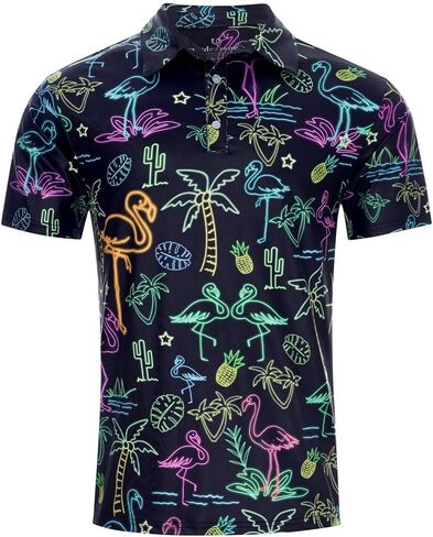 uideazone Mens Polo Shirts Short Sleeve Dry Fit 3D Print Moisture Wicking Funny Golf Shirt in Kuwait