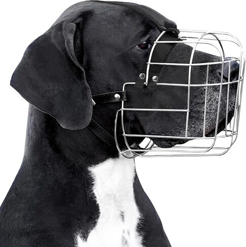BRONZEDOG Stainless Steel Wire Basket Dog Muzzle for Rottweiler, Large Dogs in Kuwait