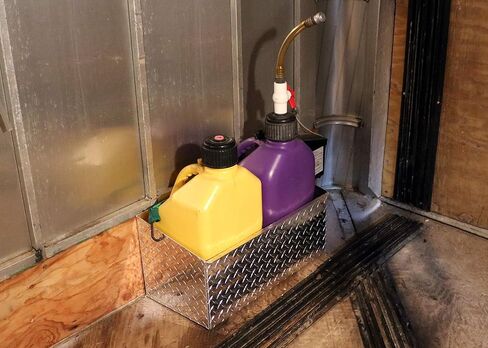 Wall Mounted Gallon Jug Holder Hardware Included | Heavy Duty Steel Frame & Bracket USA Made | Round Bottle Hand Sanitizer, Soap, Detergent & Garage Storage Rack | Powder Coated White 2pk in Kuwait