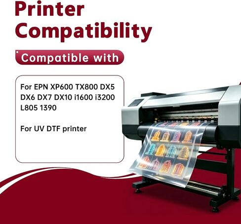 UV DTF Ink 500ml for uv dtf Ink Printers for Printing on A B Films Compatible for XP600 TX800 DX4 DX5 DX6 DX7 DX10 i3200 i1600 L805 1390 (White,Black,Cyan,Magenta,Yellow, Varnish) in Kuwait
