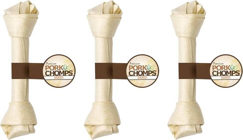 Pork Chomps Baked Pork Skin Dog Chew, 11-inch Knot, 1 Count in Saudi Arabia