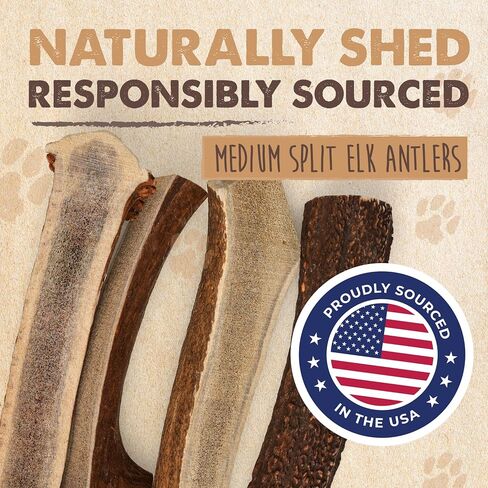 Mighty Paw Naturals Split Elk Antler for Dogs | USA Sourced, Long Lasting Chew for Aggressive Chewers – Low Odor, Natural Alternative to Dog Toys in Kuwait