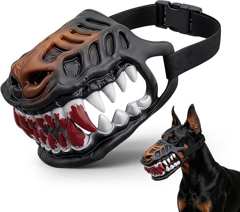 Scary Dog Muzzle with Teeth Hell Hound Monster Latex Costume Mask (L) in Kuwait