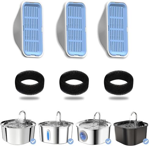 PEKTACO Cat Water Fountain Replacement Filters for 3.2L/108oz, 9 Pack in Saudi Arabia
