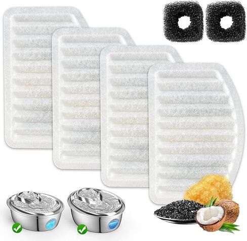 ORSDA Cat Water Fountain Filters, ONLY for D36/D66 Cat Fountain With Water Level Window, (8 Filters Replacement+4 Pump Sponges) in Saudi Arabia