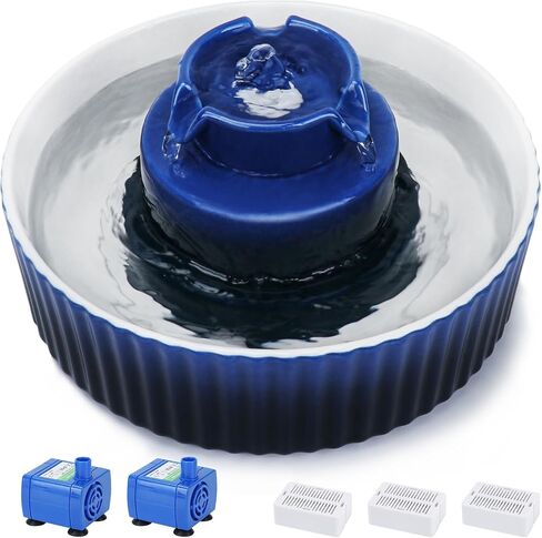 Lawfery Ceramic Cat Water Fountain, 2.1L/71oz Cupcake Pet Fountain in Saudi Arabia