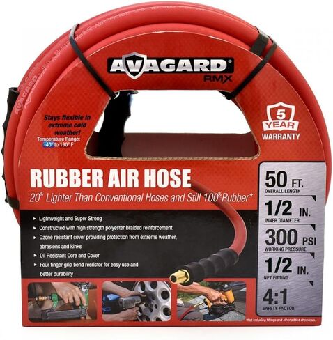 RMX Avagard - Premium Rubber Air Hose - 20% Lighter - 100% Rubber (3/8" x 100') - AVG38100 in Kuwait