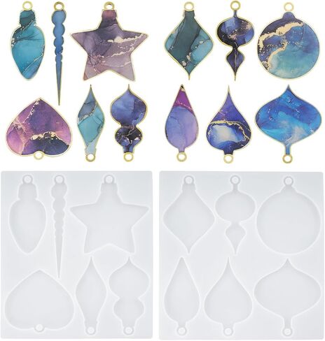 HUAKENER Christmas Resin Molds Silicone - 4 Pcs Big Snowflake Resin Mold in Kuwait