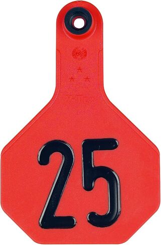YTex 3 Star Medium Red Cattle ID Ear Tags Numbered 51-75 in Saudi Arabia