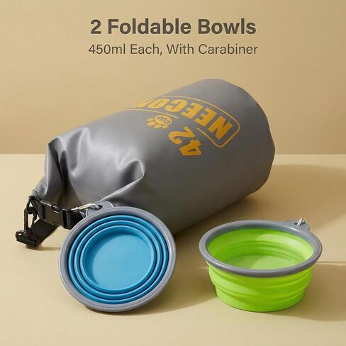 Dog Food Travel Bag With Collapsible Travel Bowls, 42 Cup Dog Food Storage System for Camping, Everyday-10L Food Dry Bag in Saudi Arabia