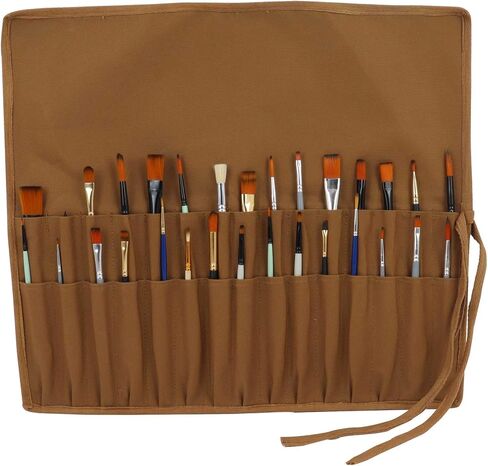Liquidraw 30 Pocket Roll-Up Canvas Paint Brush Holder, 21 x 18in (Green) in Saudi Arabia
