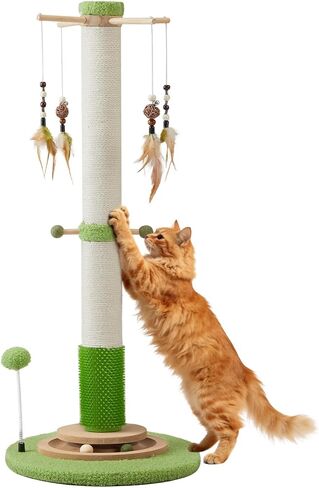 38" Tall Sisal Cat Scratching Post with Stable Base for Indoor Adult Cats in Saudi Arabia