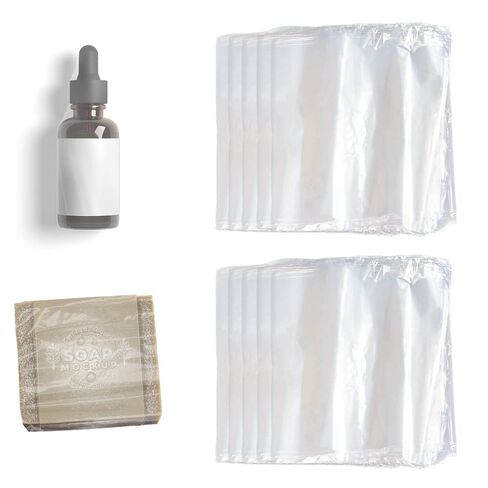 Feelers 100PCS Shrink Wrap Bags 6 X 14 inch, POF Odorless Heat Shrink Wrap Bags for Present, DIY Projects, Soap, Candle in Kuwait