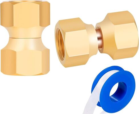 2pcs 3/8 Inch Female Flare x 1/2 Inch Male Flare Brass Adapter for fuel, oil, air, liquid petroleum (LP) and natural gas lines connections in Kuwait