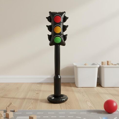 Inflatable Traffic Sign Traffic Light Prop Party Decoration Stand PVC Freestanding Party Prop Quick Inflate Leak Resistant Suitable for race car themes transportation birthdays family gatherings playrooms s in Kuwait