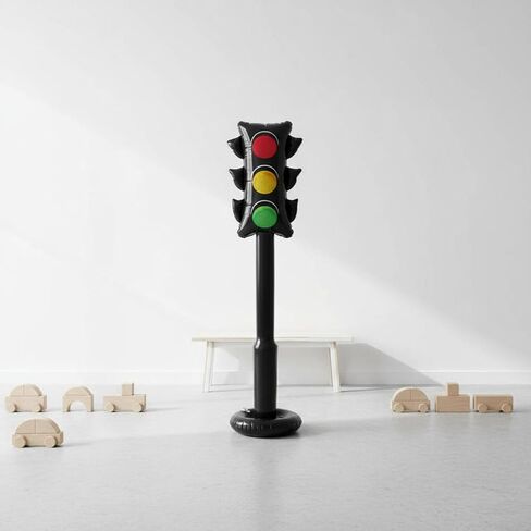 Inflatable Traffic Sign Traffic Light Prop Party Decoration Stand PVC Freestanding Party Prop Quick Inflate Leak Resistant Suitable for race car themes transportation birthdays family gatherings playrooms s in Kuwait