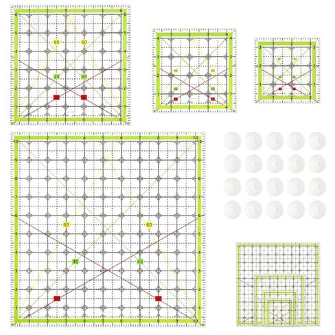 Aixoom Quilting Ruler Set, Square Quilting Templates 3.5/4.5/6.5/10.5" in Kuwait