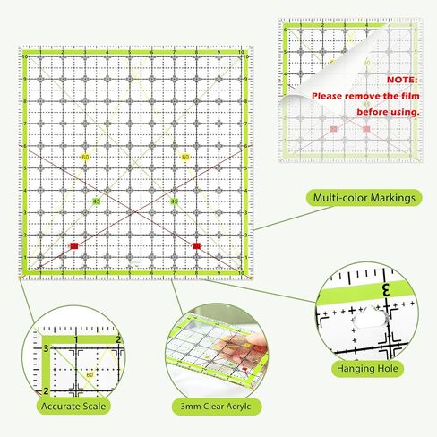 Aixoom Quilting Ruler Set, Square Quilting Templates 3.5/4.5/6.5/10.5" in Kuwait