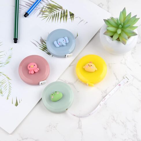 ASTARON 4 Pcs Soft Measuring Tape for Body Measurements Retractable，Cute Tape Measures Tailor Measuring Tape for Sewing 60 in / 1.5 M Tailors Measure Tape with Fractions Measure Ruler for Sewing in Kuwait