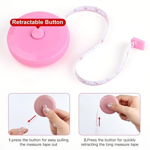 ASTARON 4 Pcs Soft Measuring Tape for Body Measurements Retractable，Cute Tape Measures Tailor Measuring Tape for Sewing 60 in / 1.5 M Tailors Measure Tape with Fractions Measure Ruler for Sewing in Kuwait