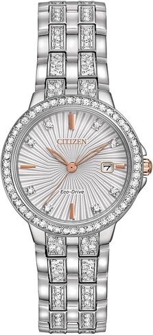 Citizen Ladies' Silhouette Crystal Eco-Drive Watch, 3-Hand Date, Stainless Steel in Kuwait
