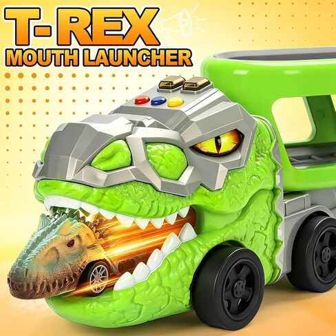 Dinosaur Toys for Kids 2-4,5 in 1 Dinosaur Carrier Truck & 4 Pull-Back Cars in Kuwait