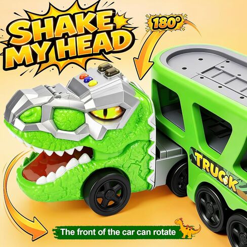 Dinosaur Toys for Kids 2-4,5 in 1 Dinosaur Carrier Truck & 4 Pull-Back Cars in Kuwait
