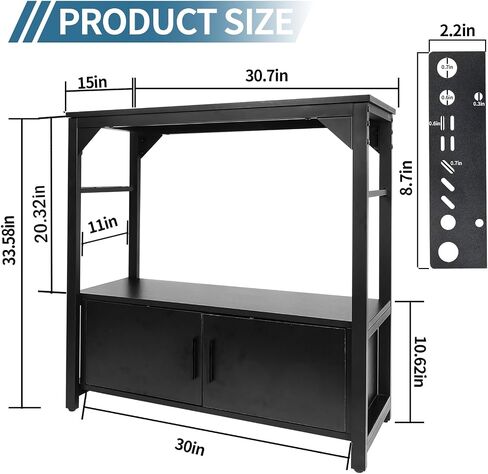 YEMOO Aquarium Stand 20-29 Gallon, 29 Gallon Fish Tank Stand with Aquarium Tools Organizer, 3 Tier Breeder Tank Stand with Storage Cabinet, Heavy Duty Metal Frame for 20 - 29 Gallon Long Aquarium (20-29 Gallon Fish Tank Stand) in Kuwait