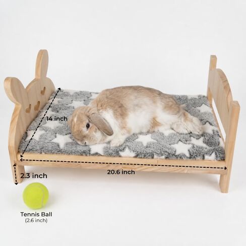Large Wooden Bunny Bed,2-in-1 Bed for Rabbits with Mattress in Saudi Arabia