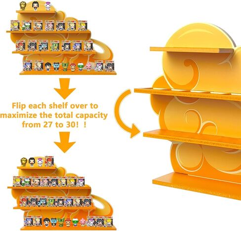 Flying Nimbus Display Shelf Compatible with Fnko Bitty DBZ Series, Organizing Racks for Bitty Pop, Wallmountable Kinto'un Bitty Shelf, Displays 27 Bitty Pops in Saudi Arabia