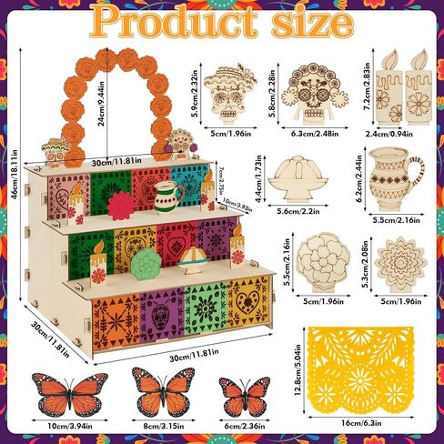 ZCPTZ Day of The Dead Wooden Altar Craft Kit, Dia De Los Muertos Decoration in Kuwait