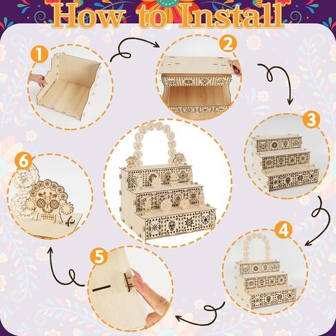 ZCPTZ Day of The Dead Wooden Altar Craft Kit, Dia De Los Muertos Decoration in Kuwait