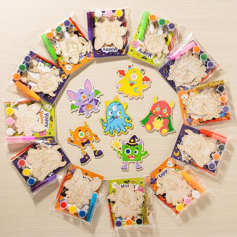 24Pcs Halloween Crafts for Kids - Halloween Monster Painting Crafts Kit in Kuwait