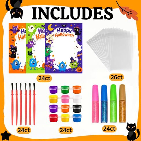 24Pcs Halloween Crafts for Kids - Halloween Monster Painting Crafts Kit in Kuwait
