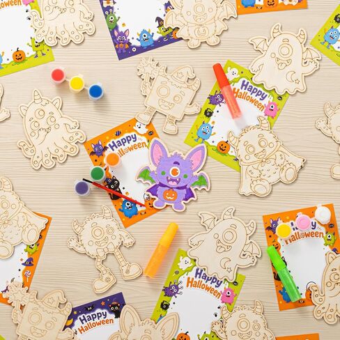 24Pcs Halloween Crafts for Kids - Halloween Monster Painting Crafts Kit in Kuwait