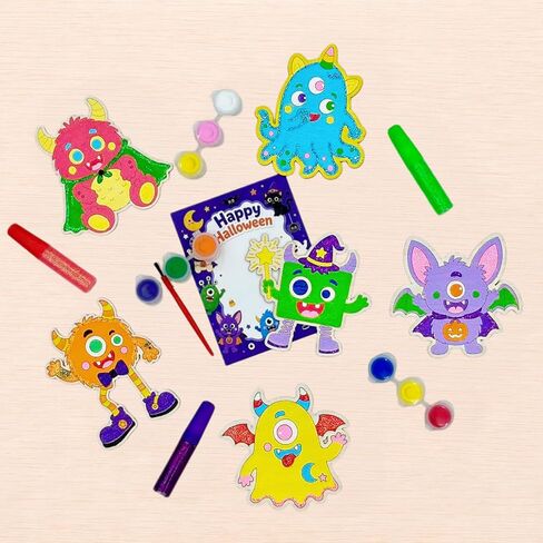 24Pcs Halloween Crafts for Kids - Halloween Monster Painting Crafts Kit in Kuwait