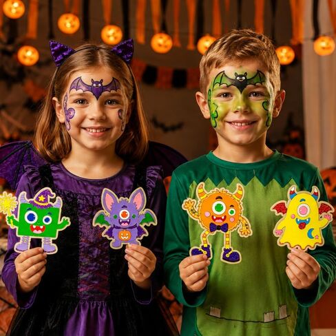 24Pcs Halloween Crafts for Kids - Halloween Monster Painting Crafts Kit in Kuwait