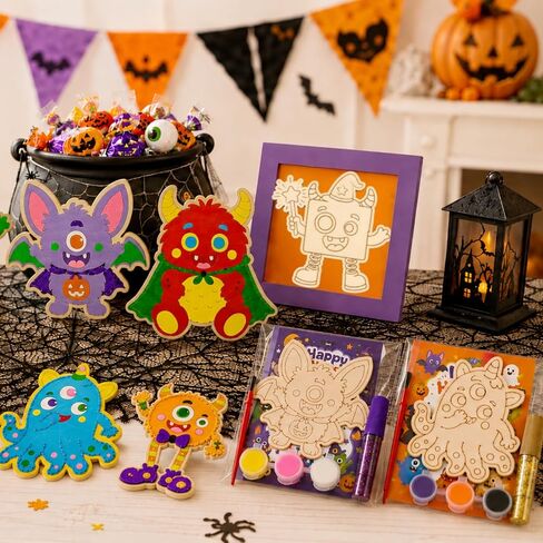 24Pcs Halloween Crafts for Kids - Halloween Monster Painting Crafts Kit in Kuwait
