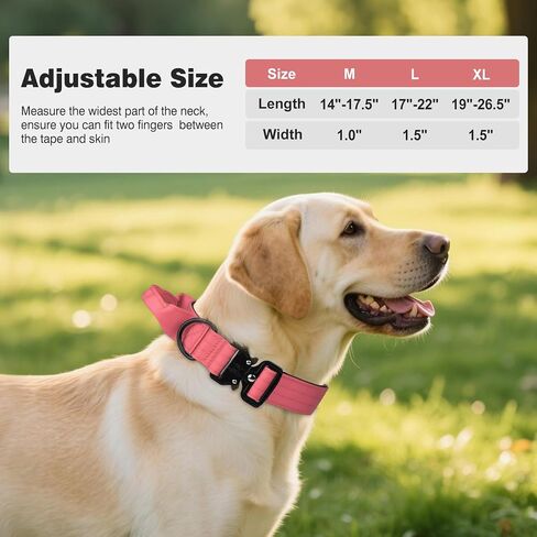 Joytale Heavy Duty Dog Collar with Handle and Tactical Dog Leash – Tactical Collar with Quick-Release Buckle & 4-6FT Bungee Leash, AirTag Case, Padded Handles for Large Dogs,Pink in Saudi Arabia