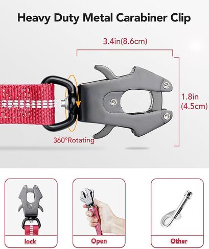 Joytale Heavy Duty Dog Collar with Handle and Tactical Dog Leash – Tactical Collar with Quick-Release Buckle & 4-6FT Bungee Leash, AirTag Case, Padded Handles for Large Dogs,Pink in Saudi Arabia