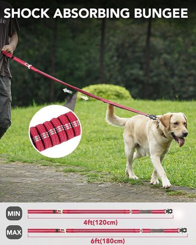 Joytale Heavy Duty Dog Collar with Handle and Tactical Dog Leash – Tactical Collar with Quick-Release Buckle & 4-6FT Bungee Leash, AirTag Case, Padded Handles for Large Dogs,Pink in Saudi Arabia