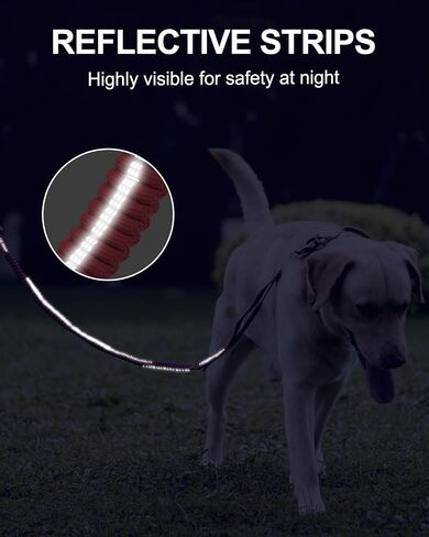 Joytale Heavy Duty Dog Collar with Handle and Tactical Dog Leash – Tactical Collar with Quick-Release Buckle & 4-6FT Bungee Leash, AirTag Case, Padded Handles for Large Dogs,Pink in Saudi Arabia