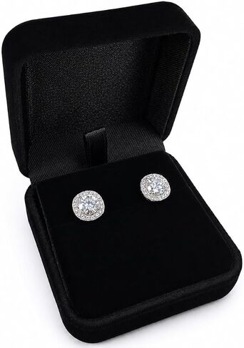 ORROUS & CO 18K Gold Plated CZ Simulated Diamond Stud Earrings for Women, Hypoallergenic, 1.9 Carat in Kuwait