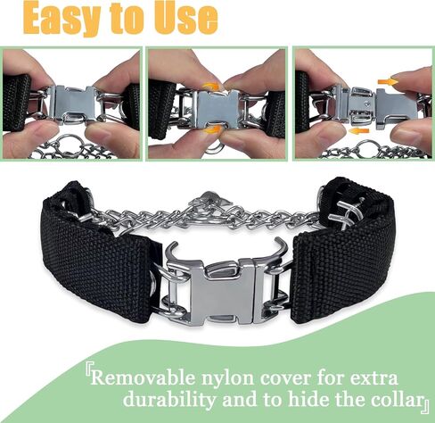 Prong Training Collar for Dogs, Adjustable Dog Pinch Collar with Quick Release Buckle, No Pull Collar for Small Medium Large Dogs, Extra Link and Caps in Kuwait