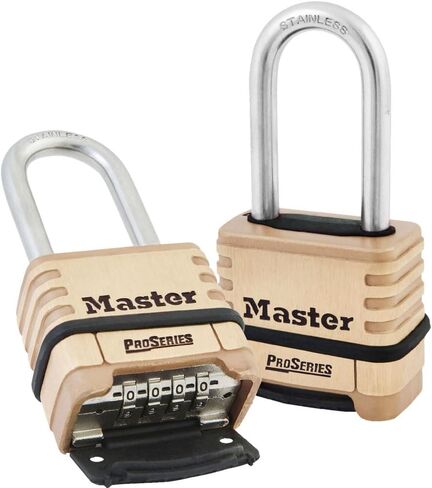 Master Lock 1175LHSS ProSeries Set Your Own Combination Lock, 2-1/4" Wide, Brass in Kuwait