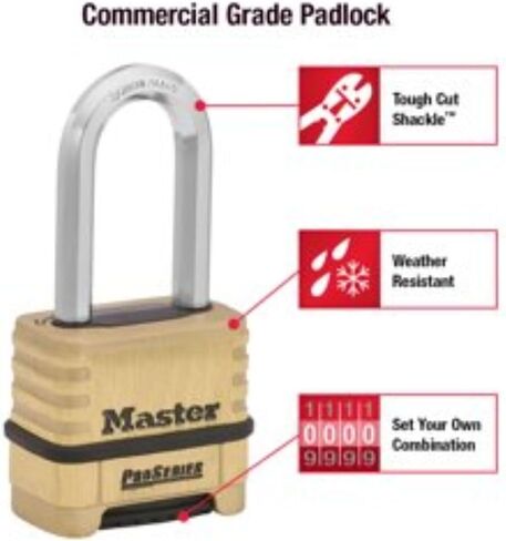 Master Lock 1175LHSS ProSeries Set Your Own Combination Lock, 2-1/4" Wide, Brass in Kuwait