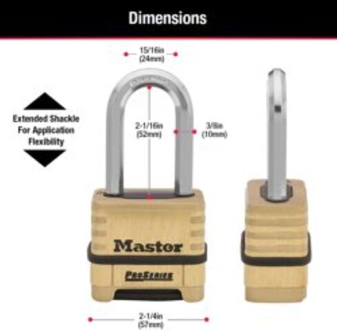 Master Lock 1175LHSS ProSeries Set Your Own Combination Lock, 2-1/4" Wide, Brass in Kuwait