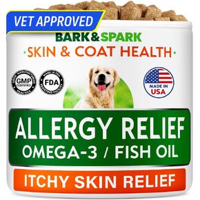 Dog Allergy Relief Chews - Skin Health & Anti-Itch Supplement with Omega-3 in Kuwait