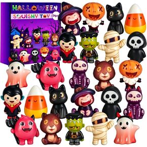 24PCS Halloween Party Favors, Squishy Toys for Treat or Trick Goodie Bags Pinata Fillers Halloween Boo Basket Stuffers Classroom Prizes Gifts for Kids in Kuwait