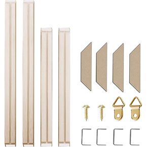 Texas Art DIY Wood Stretcher Bars for Canvas, Solid Wood Frame Kit, Easy to Assemble, Gallery Wrap for Oil Painting, Wall Posters, Customized Wooden Frame Kit for Diamond Painting, White, 16 x 20 in Kuwait